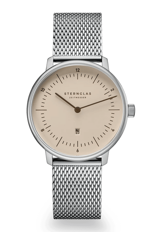 Sternglas Naos XS Damen Armbanduhr Sandbraun • Schlankes Quarzwerk • Minimalistisches Design