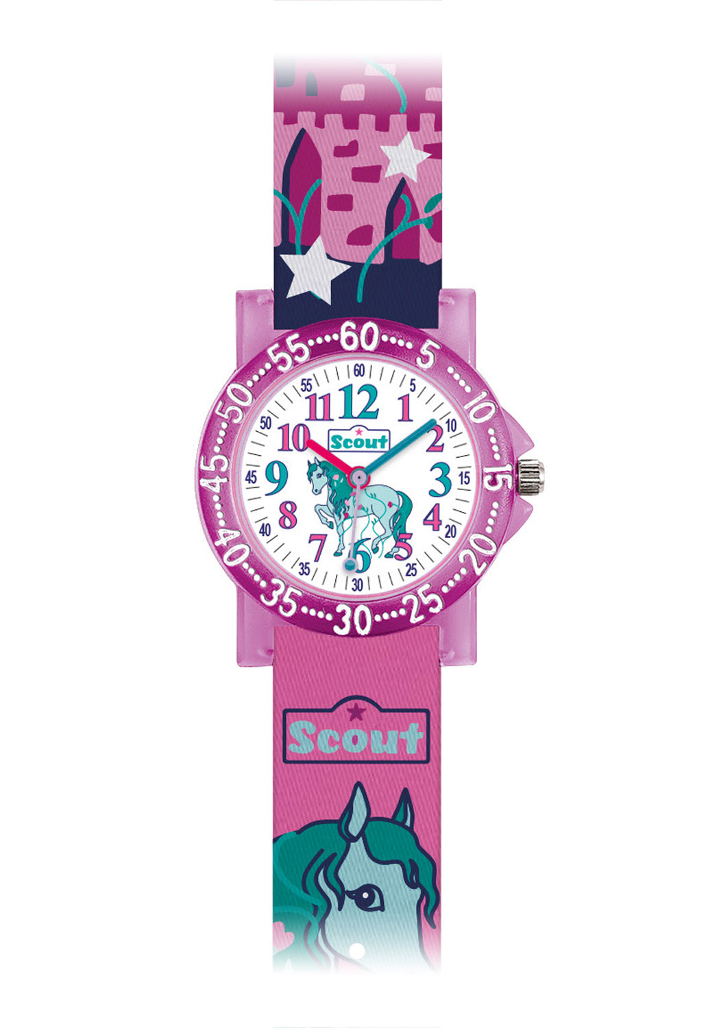 Scout The IT-Collection 280375027 Kinderuhr Rosa • Quarzwerk • Pferde-Motiv