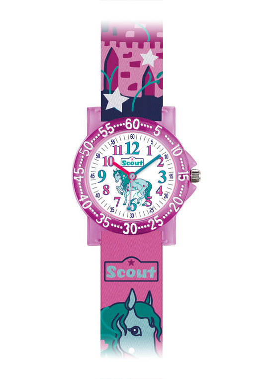 Scout The IT-Collection 280375027 Kinderuhr Rosa • Quarzwerk • Pferde-Motiv