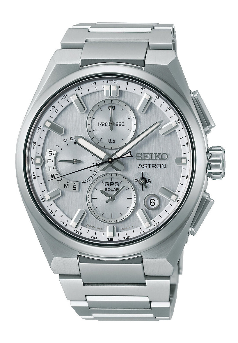 Seiko Astron SSH175 Herrenuhr Weiß • GPS Solar Chronograph • Saphirglas