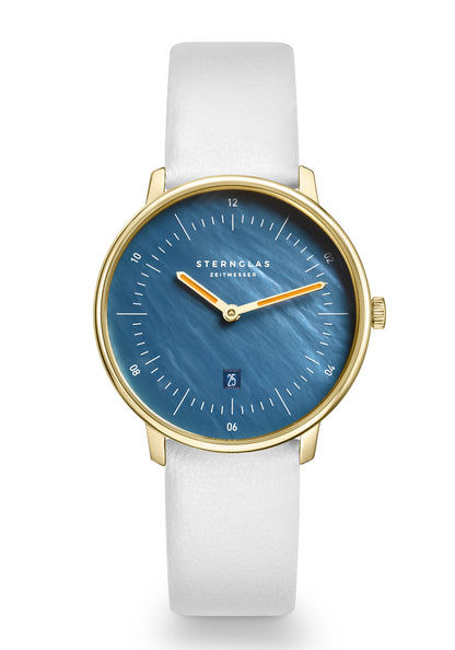Sternglas Naos XS S01-NDP07-MI07 Damen Armbanduhr Dunkelblau • Perlmutt-Zifferblatt • Gewölbtes Saphirglas