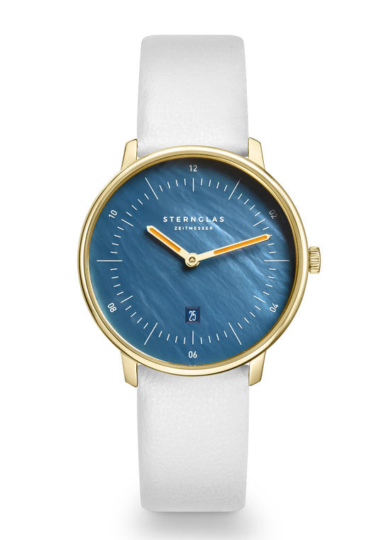 Sternglas Naos XS S01-NDP07-MI07 Damen Armbanduhr Dunkelblau • Perlmutt-Zifferblatt • Gewölbtes Saphirglas
