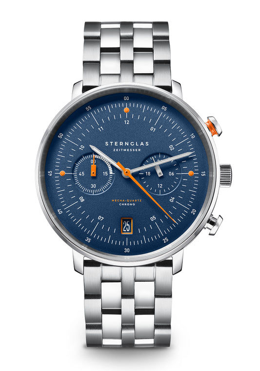 Sternglas Hamburg Chrono Edition Küste S01-HC06-EB05 Herren Armbanduhr Dunkelblau • Mecha-Quartz Chronograph • Saphirglas