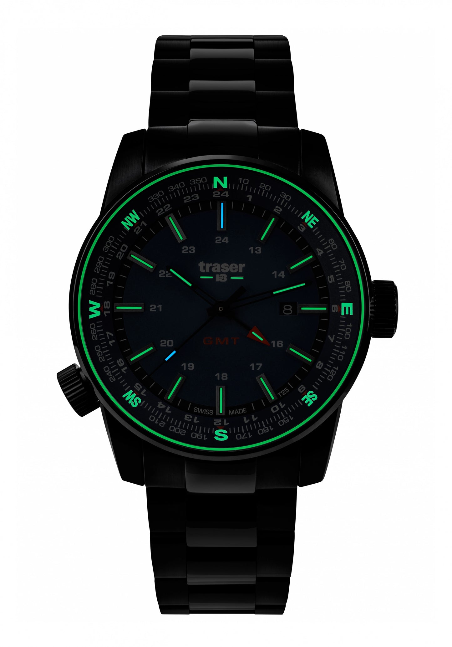 Traser P68 Pathfinder GMT Herren Armbanduhr Schwarz • Tritium-Leuchtmasse • GMT Zweitzeitzone, Bild 2