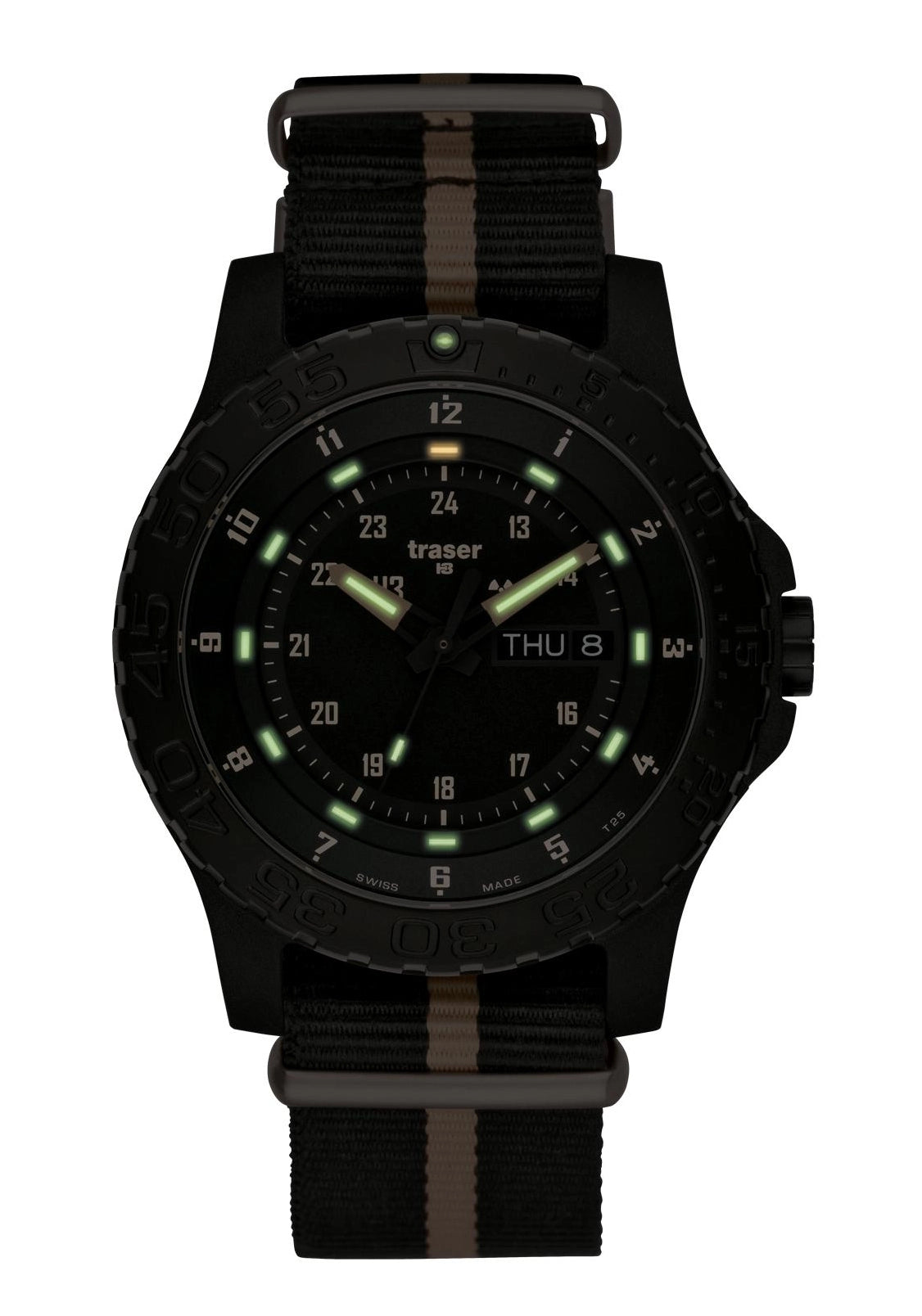 Traser Militäruhr Sand NATO-Band Schwarz/Sand • Tritium-Beleuchtung • Robuste Militär-Armbanduhr, Bild 2