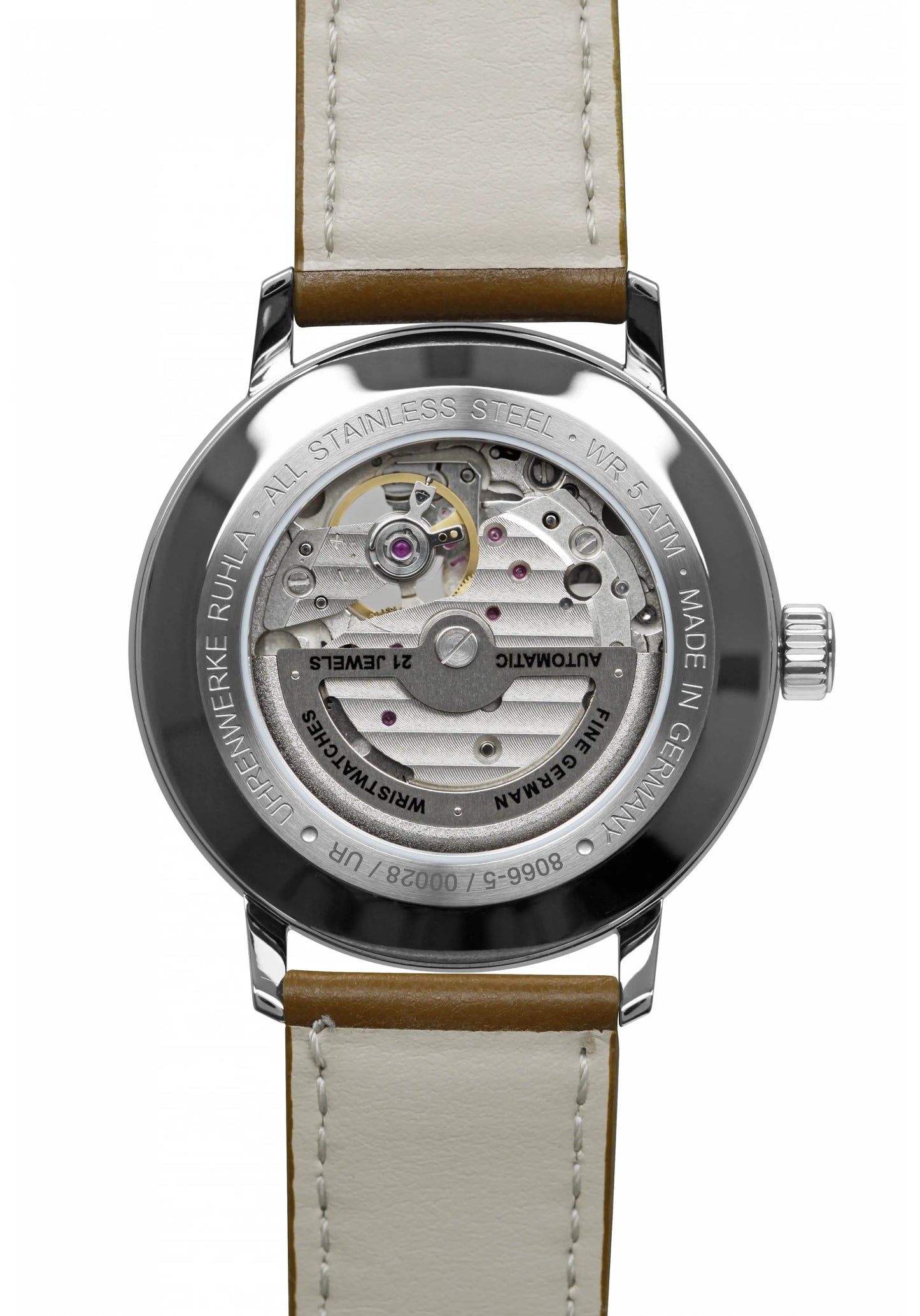 Zeppelin Hindenburg 8066-5 Herren Armbanduhr Beige • Automatikwerk Open Heart • Nachhaltiges BioVeg-Armband, Bild 2