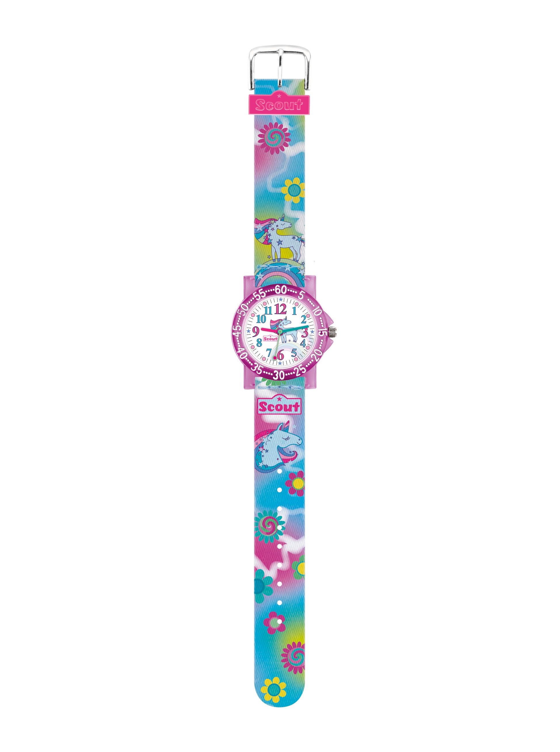 Scout Rainbow Unicorn 375.034 Mädchen-Armbanduhr Pink • Gehärtetes Mineralglas • Waschmaschinenfestes Textilband, Bild 2