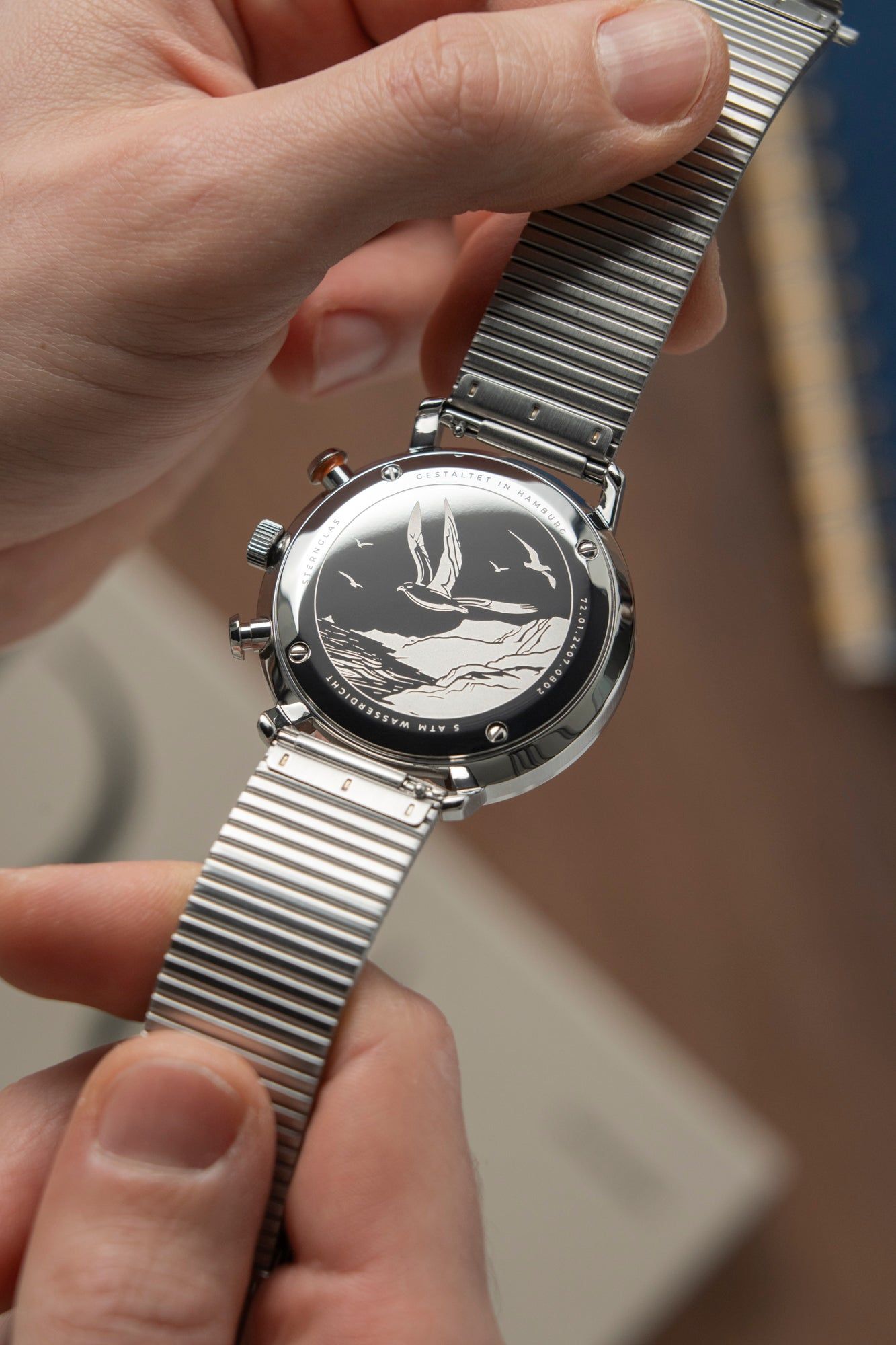 Sternglas Hamburg Chrono Edition Küste Herrenuhr Dunkelblau • Mecha-Quartz Chronograph • Saphirglas, Bild 3