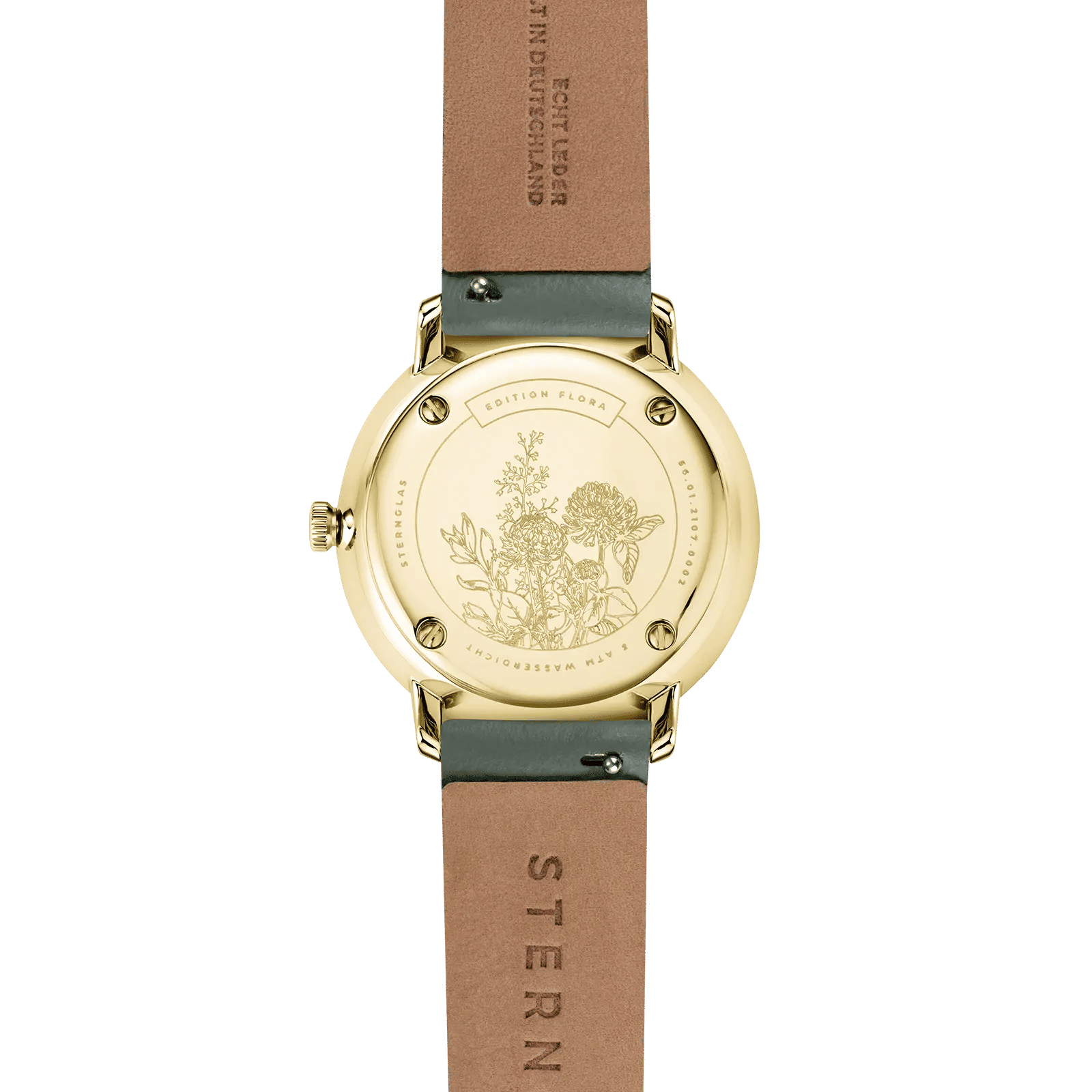 Sternglas Naos XS Edition Flora Damen Armbanduhr Salbeigrün • Florale Sonderedition • Vergoldetes Gehäuse, Bild 3