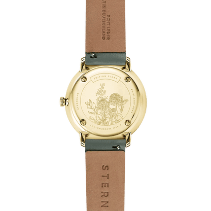 Sternglas Naos XS Edition Flora Damen Armbanduhr Salbeigrün • Florale Sonderedition • Vergoldetes Gehäuse, Bild 3