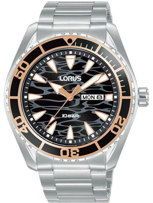 Lorus Sport RH387AX9 Herren Armbanduhr Schwarz • Mineralglas • Leuchtzeiger & Leuchtindizes