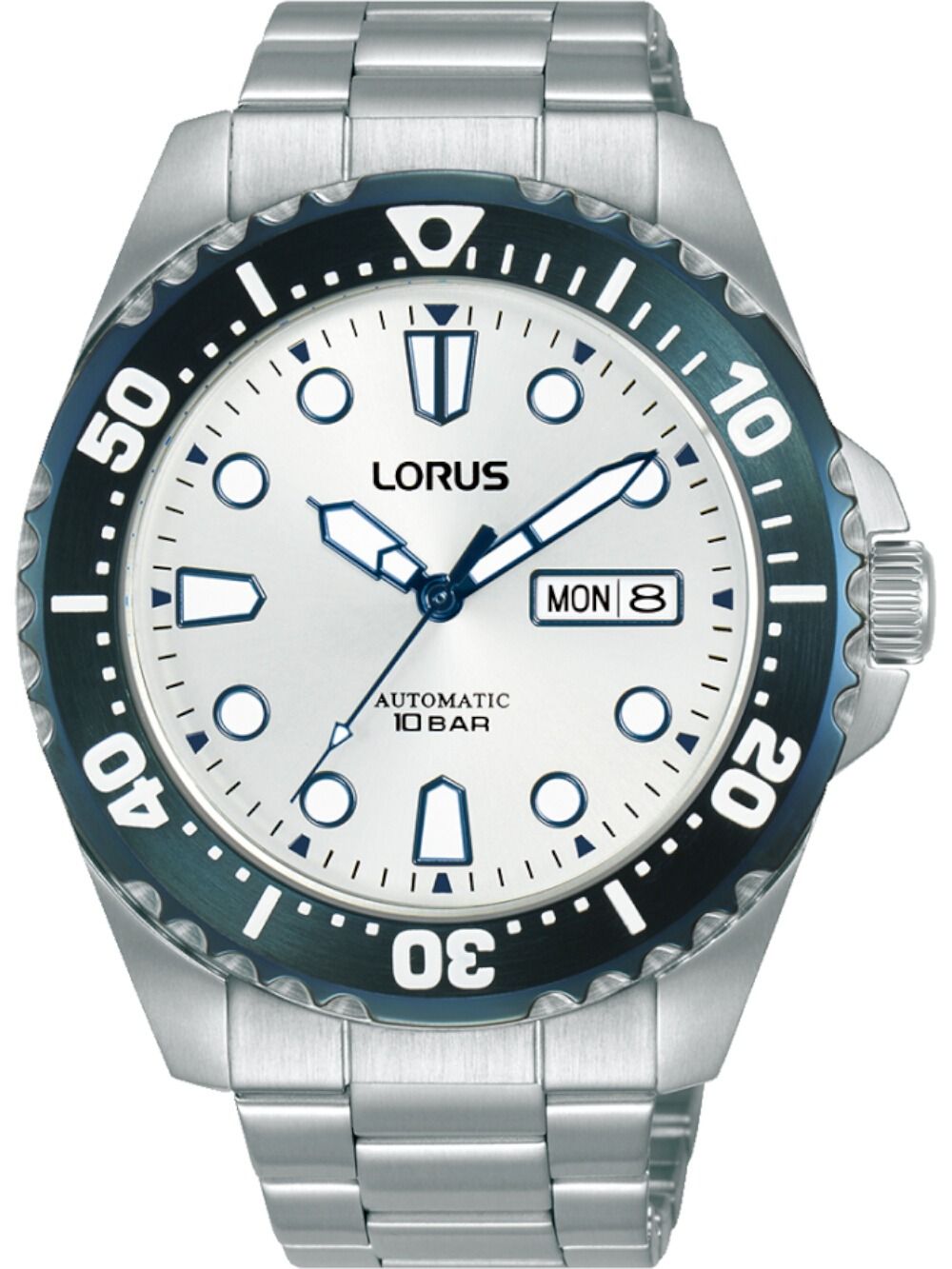 Lorus RL477BX9 Herrenuhr Silber • Automatikwerk • Datumsanzeige
