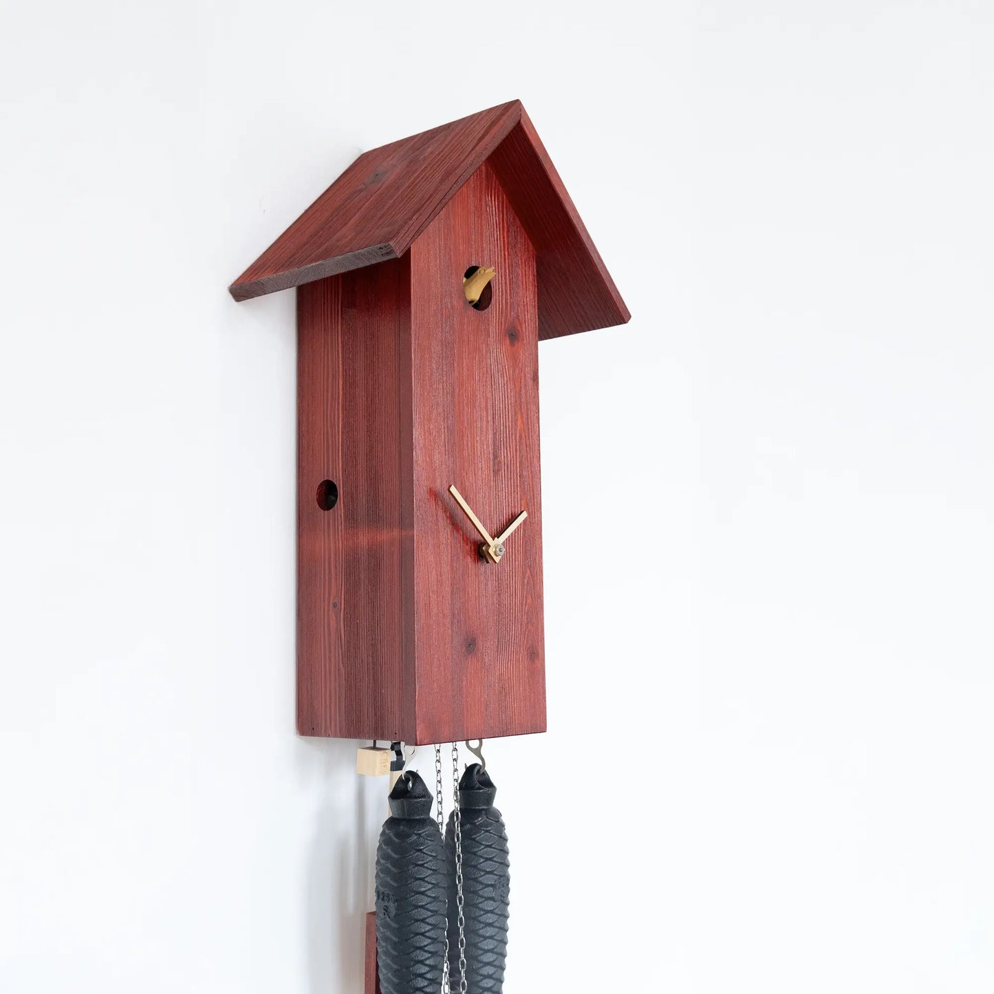 Rombach & Haas Classic SLM3-3 Wall Clock Red • Mechanical 8-Day Movement • Hand-Carved Cuckoo