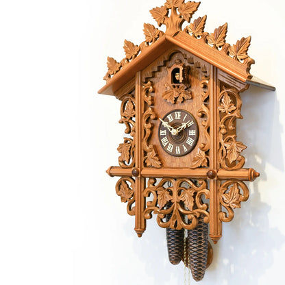 Rombach & Haas TRADITION 3521 Wall Clock Wood (dark) • Mechanical 8-Day Movement • Hand-Carved Fretwork