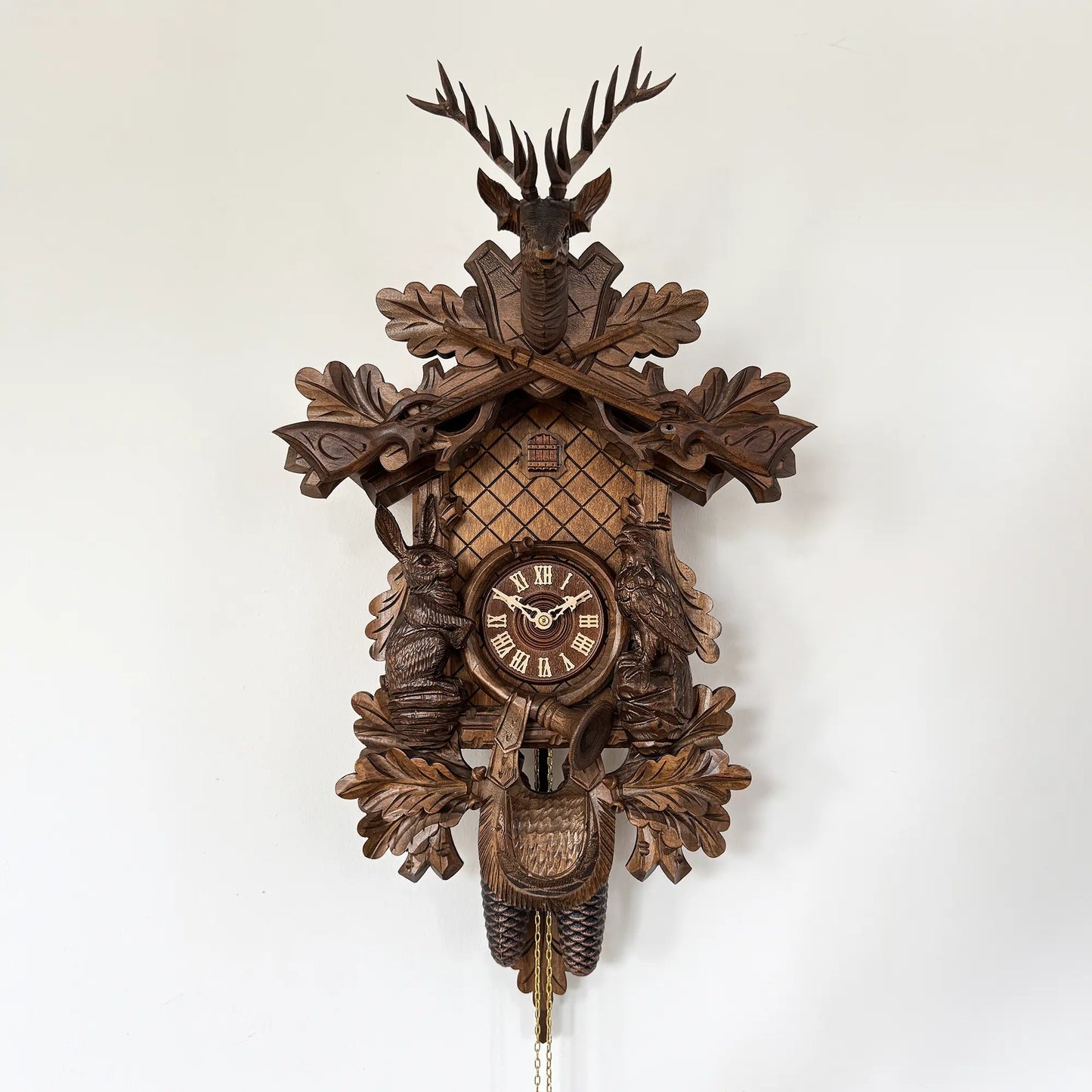Rombach & Haas Tradition 3550-N Wall Clock Wood (dark) • Mechanical 8-Day Movement • Hand-Carved Black Forest Cuckoo Clock