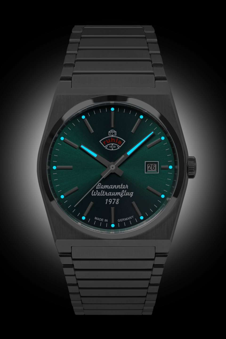 Ruhla Space Control 4660M4 Herrenuhr Grün • Automatikwerk Miyota 8315 • Saphirglas, Bild 3