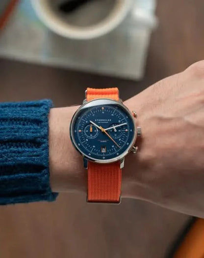 Sternglas Hamburg Chrono s01-hc06-fi02 Men's Watch • Bauhaus Design • Sapphire Crystal