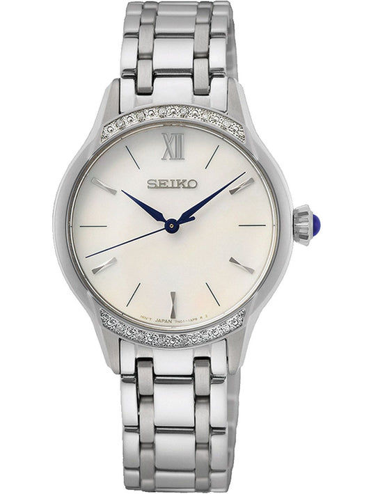 Seiko Conceptual SRZ543P1 Damenuhr Silber • Saphirglas mit Diamanten • Perlmutt-Zifferblatt