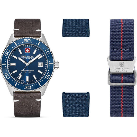 Swiss Military Hanowa Land Nomad SMWGB0004902-SET Herrenuhr Schwarz • Wechselarmband-Set • Quarzwerk