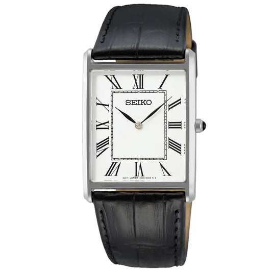 Seiko Classic SWR049P1 Damen Armbanduhr Weiß • Quarzwerk Kaliber 6N53 • Eckiges Edelstahlgehäuse