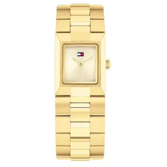 Tommy Hilfiger TH1782787 Damen Armbanduhr Gold • Mineralglas • Schlankes Quarzwerk