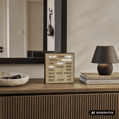 AMS T1237 Zegar ścienny Sonoma • Zegar słowny z wyświetlaczem LED • Zasilanie sieciowe 220V