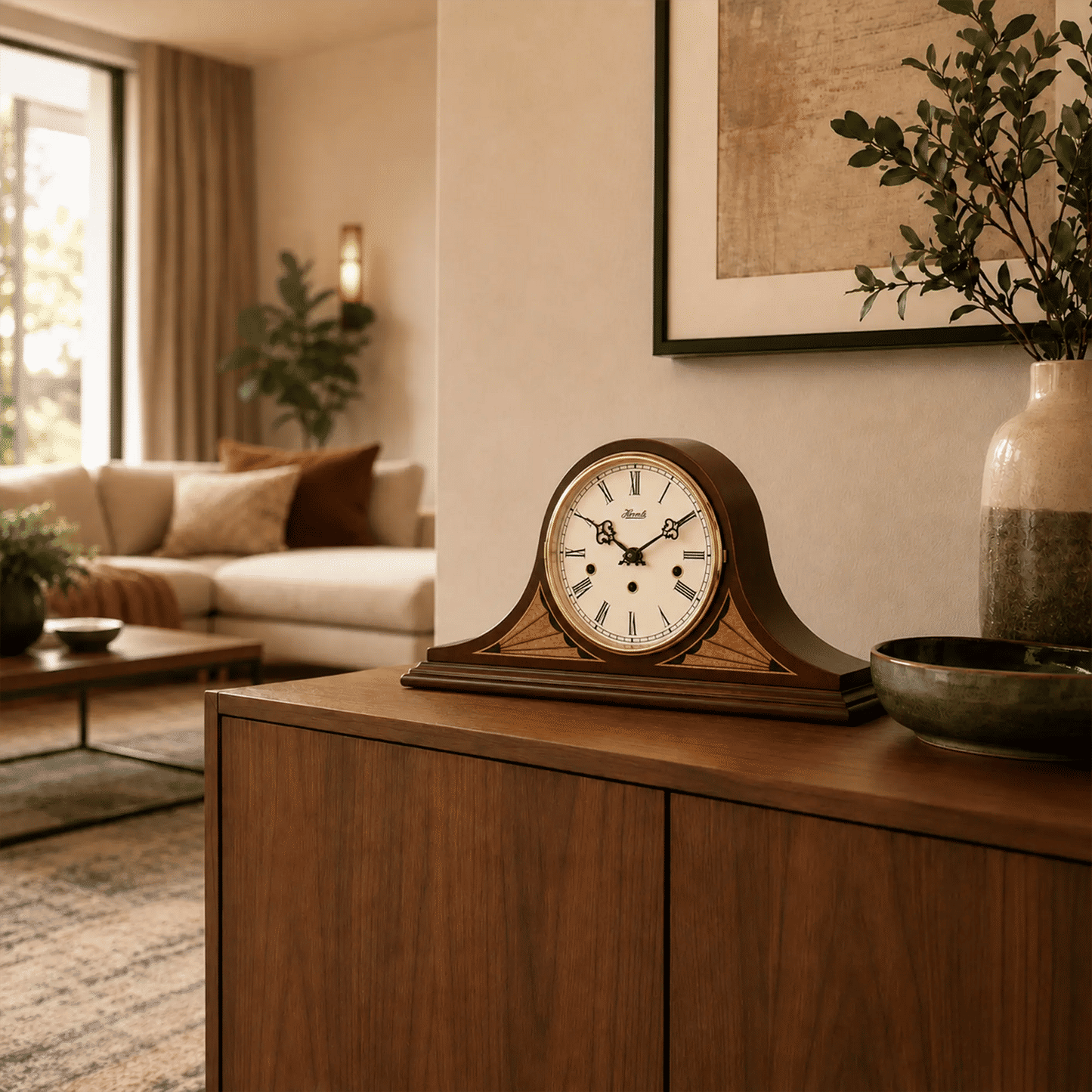 Hermle Table Clock 22x50x14 cm Wood • Mechanical 8-day movement • Westminster chime