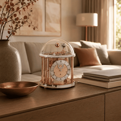 Hermle Table Clock 35x29x29 cm Metal • Exquisite Tellurium Function • With Westminster Chime