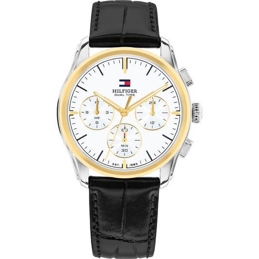 Tommy Hilfiger 1710809 Herren Armbanduhr Silber • Multifunktion Dual-Zeitzone • Mineralglas