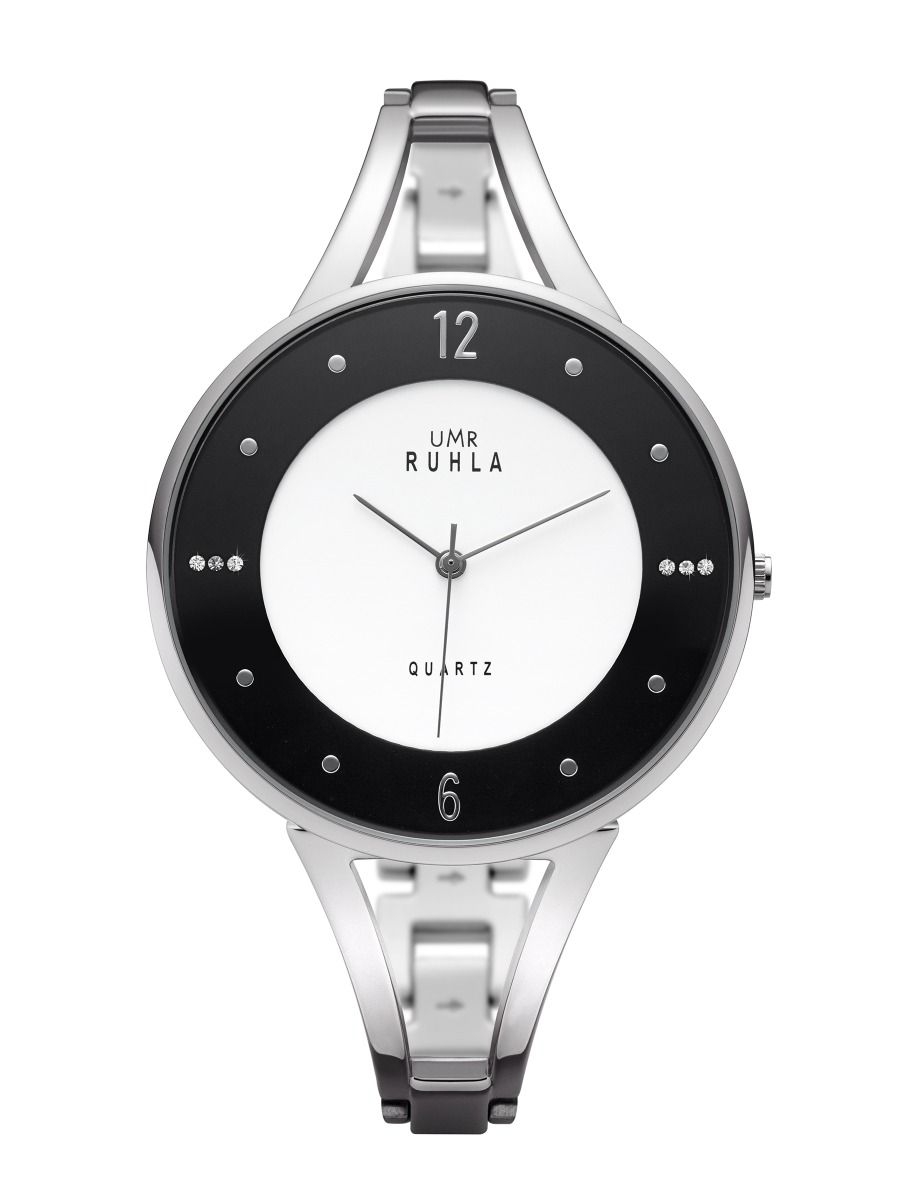 UMR Ruhla RUHLA-Style RS21114 Armbanduhr Schwarz-Weiß • Miyota Quarzwerk • Swarovski-Steinchen