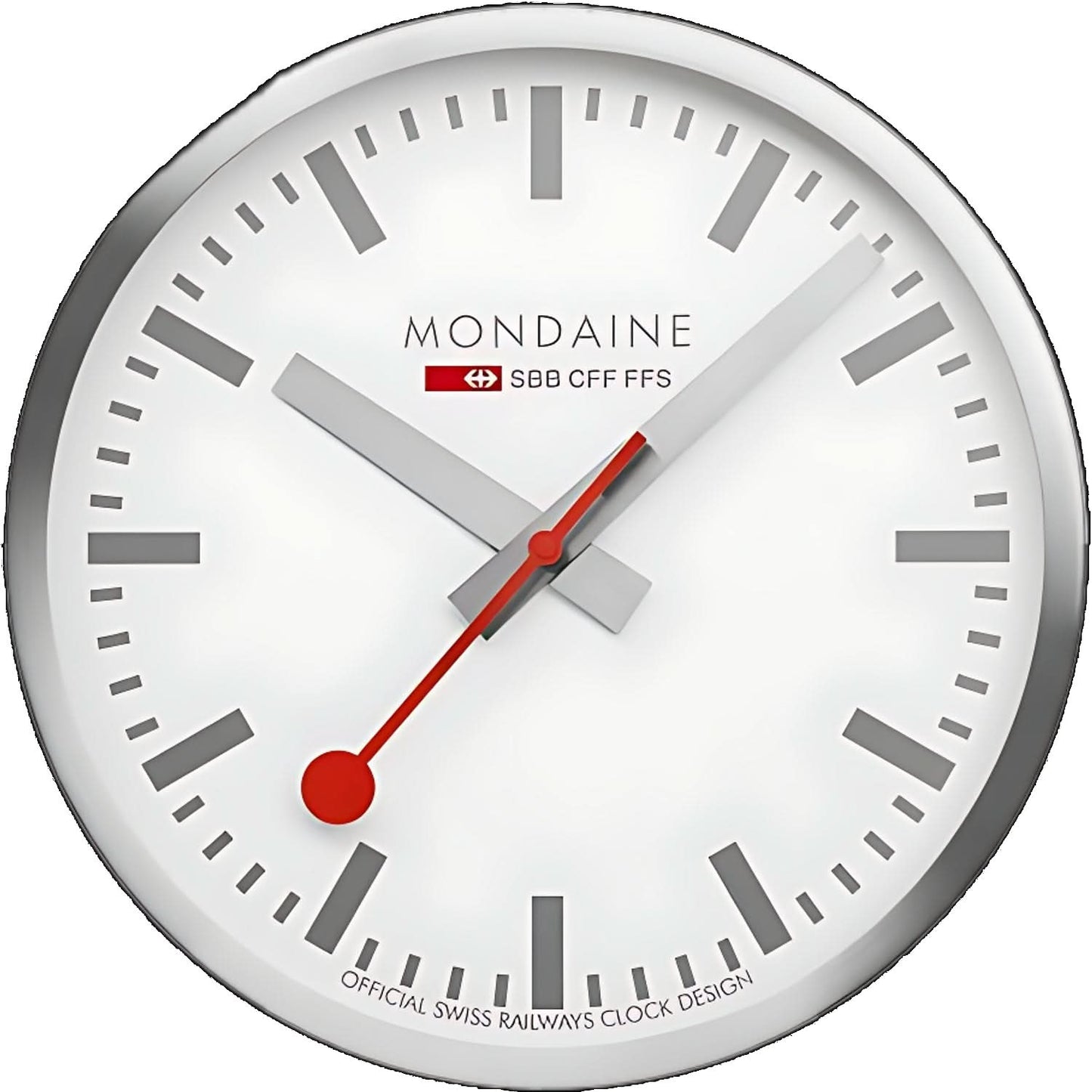 Mondaine Wall Clock 25 cm Ø Aluminum • Iconic Swiss Design • Silent Quartz Movement