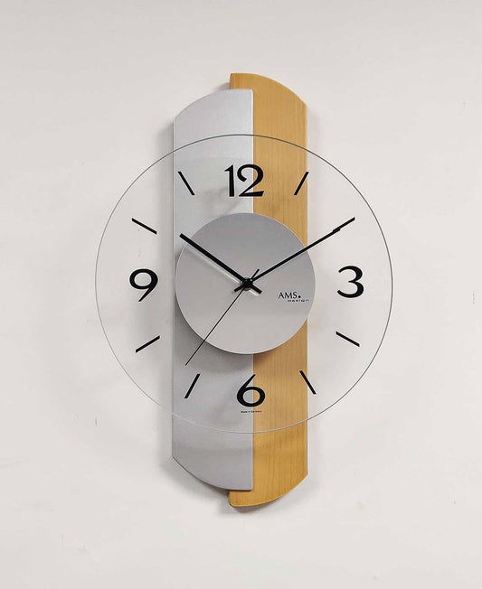 AMS Wall Clock 42x27x6 cm Wood • Modern Design • Made in Germany