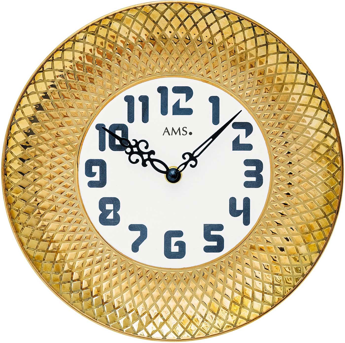 AMS Wall Clock 27x27x5 cm Ceramic • Precise quartz movement • Clear design