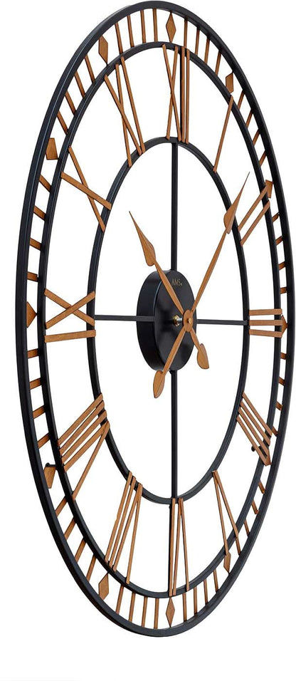 AMS Wall Clock 80 cm Ø Metal • Industrial Look • Roman Numerals