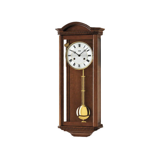 Zegar ścienny AMS Regulator R663/1 orzech • 14-dniowy mechanizm BimBam • obudowa z litego drewna