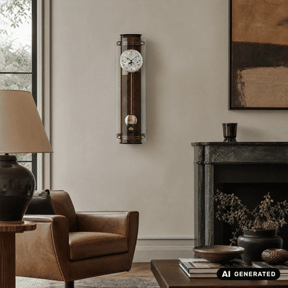 Zegar ścienny AMS Regulator R3633/1 orzech • mechanizm Westminster • faza księżyca
