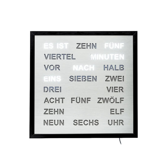 AMS Design T1275 Wall Clock • LED Word Clock • Aluminum