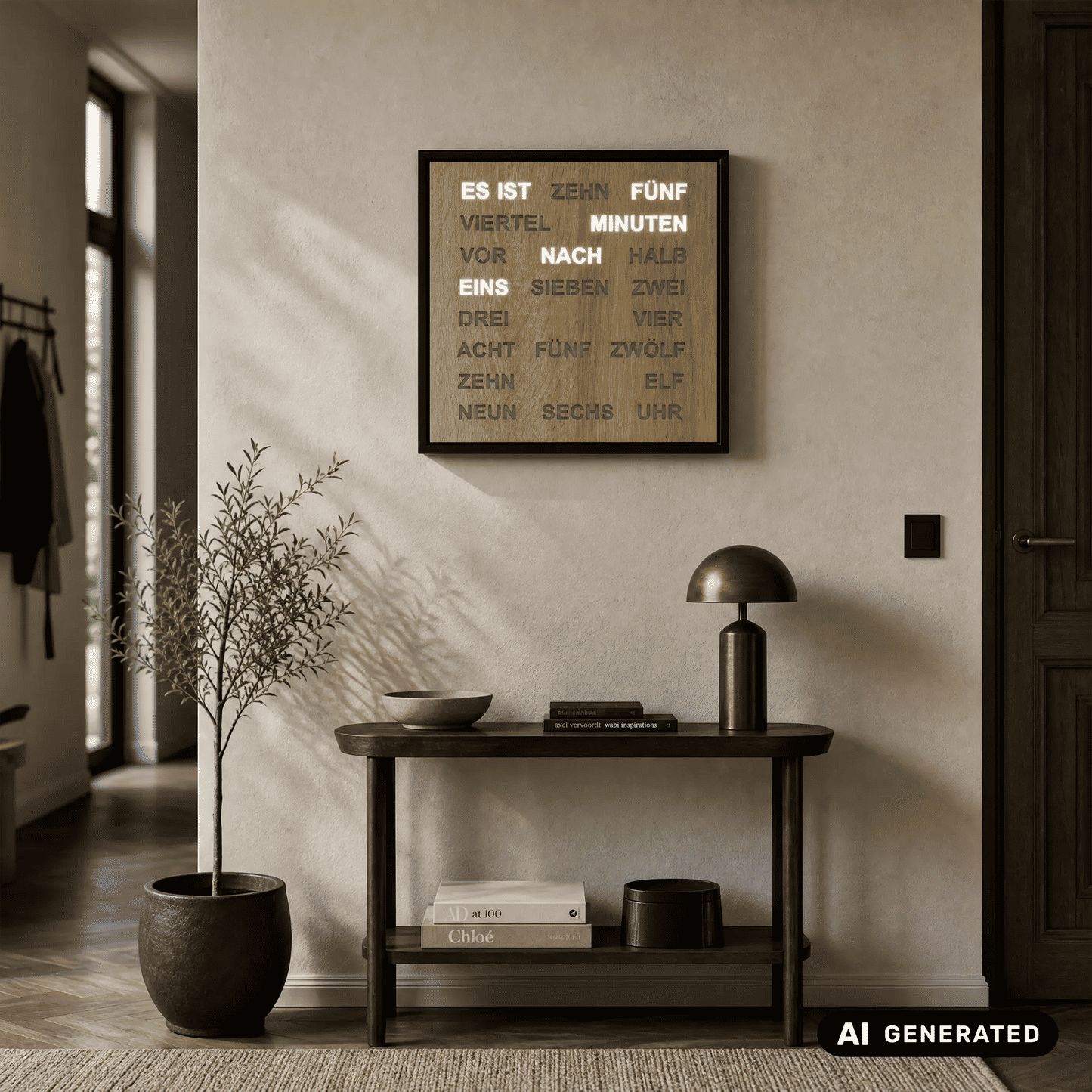 AMS T1267 Sonoma Wall Clock • Word Clock with LED Display • 220V Mains Powered