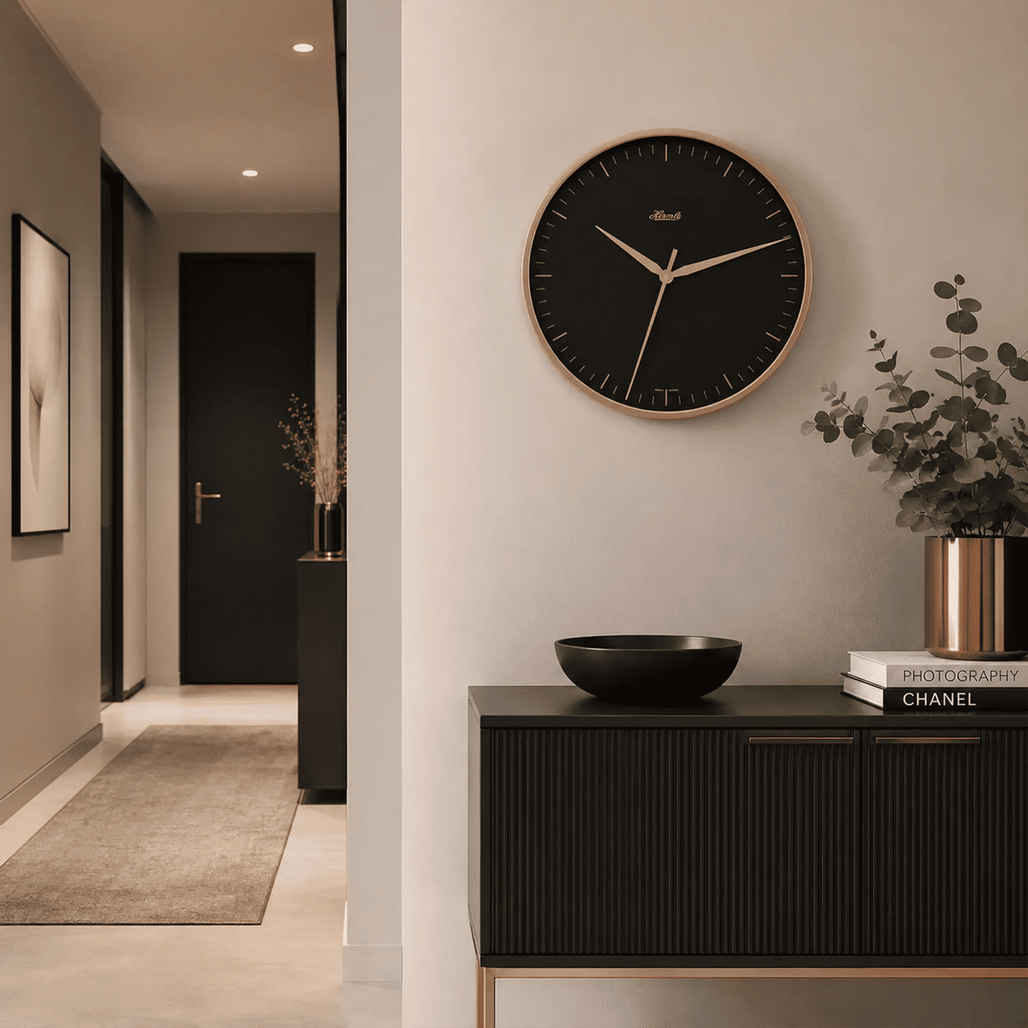 Hermle Wall Clock 40 cm Ø Metal • Silent Quartz Movement • Modern Design