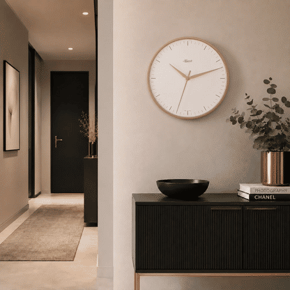 Hermle Wall Clock 40 cm Ø Metal • Silent Quartz Movement • Elegant Design