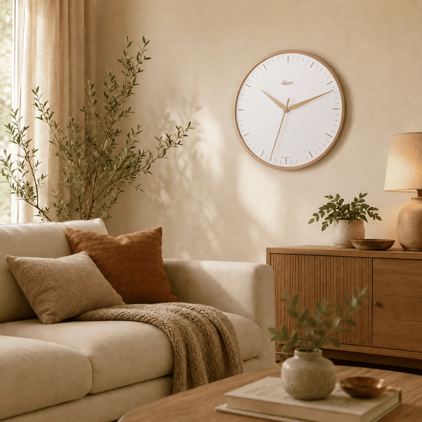Hermle Wall Clock 40 cm Ø Metal • Silent Quartz Movement • Elegant Design