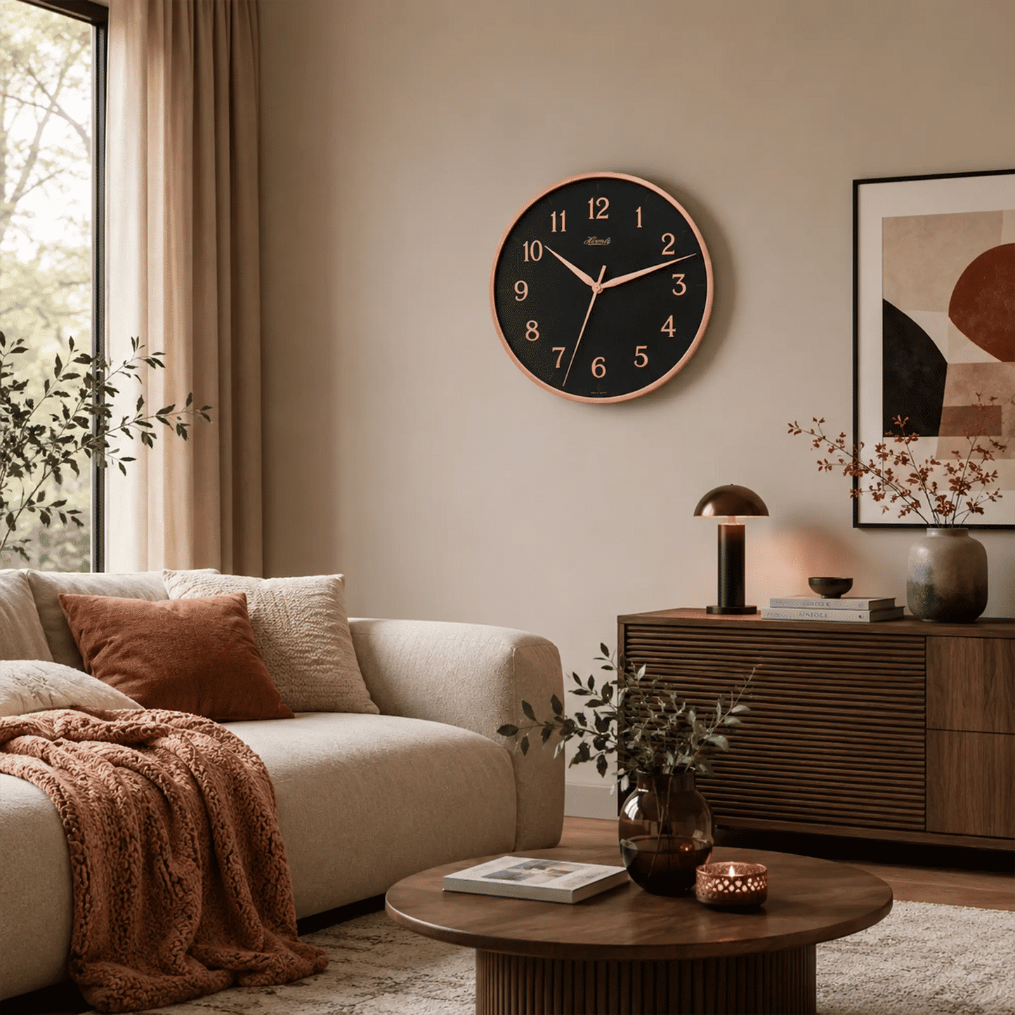 Hermle Wall Clock 40 cm Ø Metal • Modern • Silent Movement