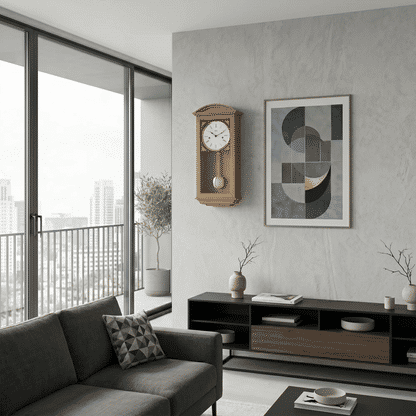 Hermle Wall Clock 64x27.5x15 cm Wood • Half-hour Strike • Modern Design