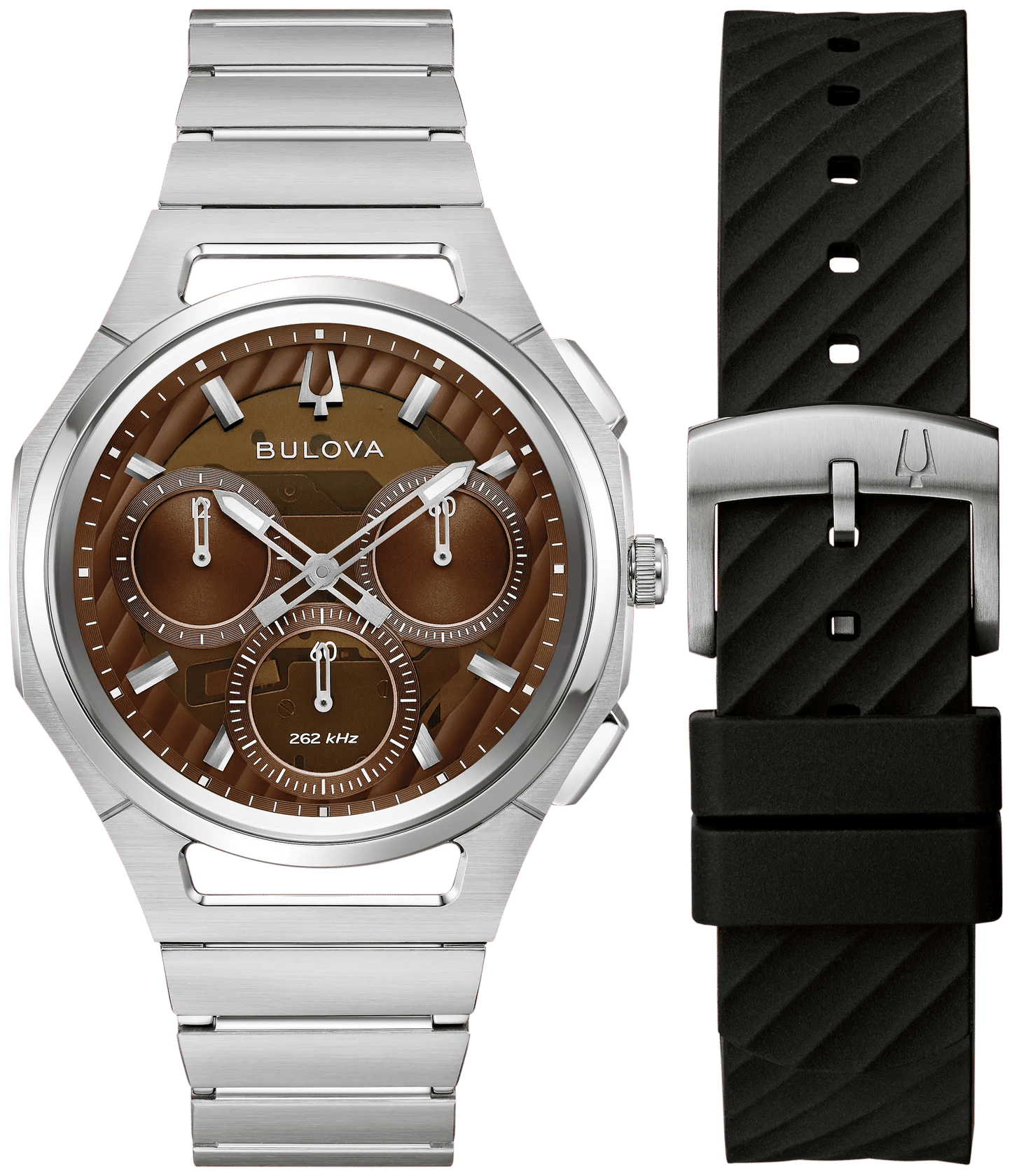 Bulova CURV 10th Anniversary Edition 96K117 Herrenuhr Braun • Gebogenes Saphirglas • Hochpräzises Quarzwerk