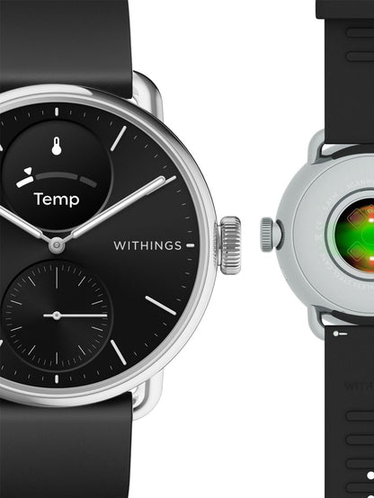 Withings ScanWatch 2 HWA10-model 1-All-Int Damen Schwarz • Hybrid-Smartwatch mit EKG • 30 Tage Akkulaufzeit, Bild 4