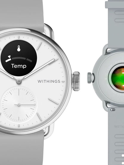 Withings ScanWatch 2 HWA10-model 2-All-Int Damen Smartwatch Weiß • Hybrid-Smartwatch mit Gesundheitssensoren • 5 ATM