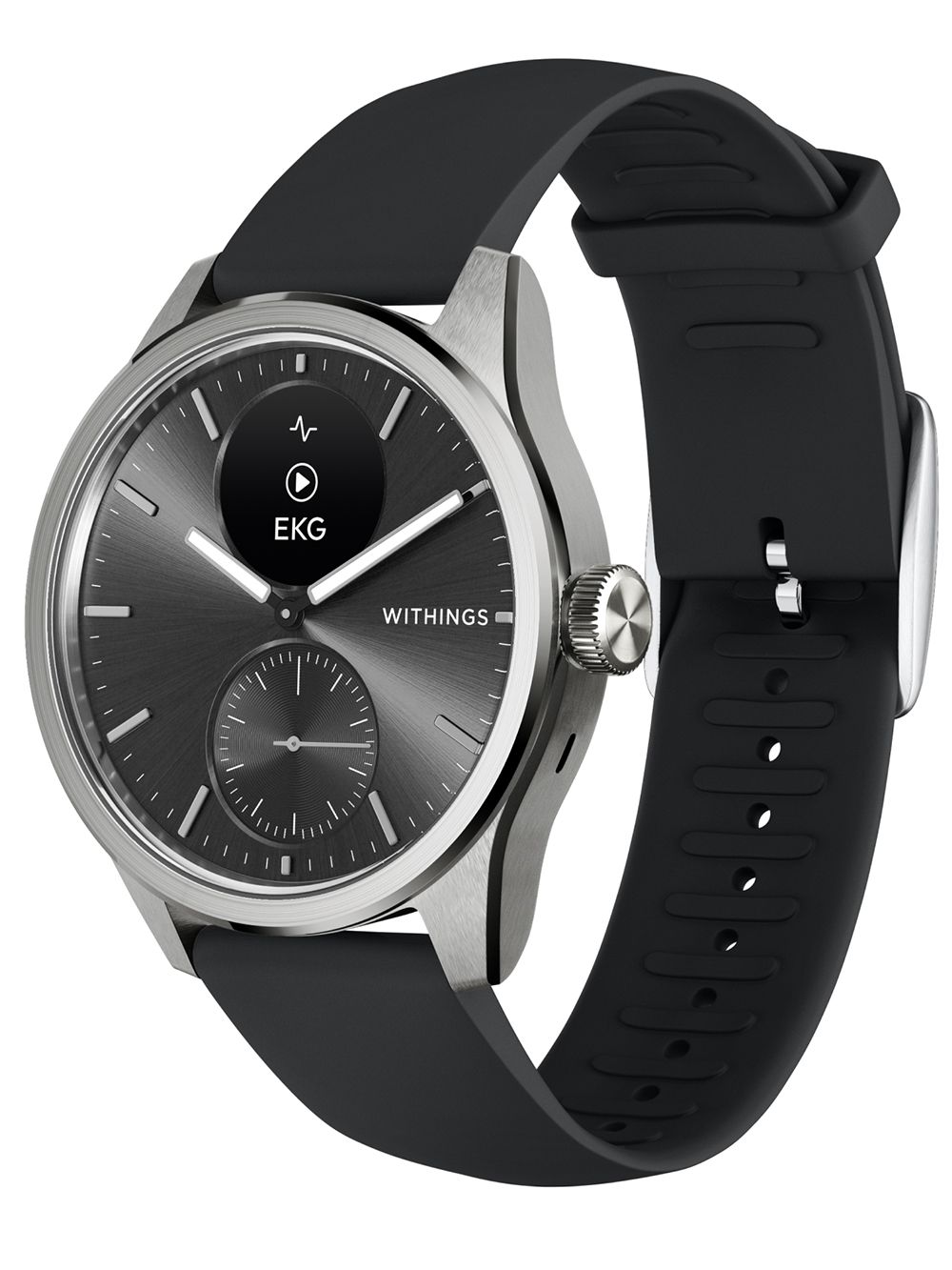 Withings ScanWatch 2 HWA10-model 4-All-Int Armbanduhr Schwarz • Hybrid-Smartwatch mit Saphirglas • 5 ATM Wasserdicht, Bild 3