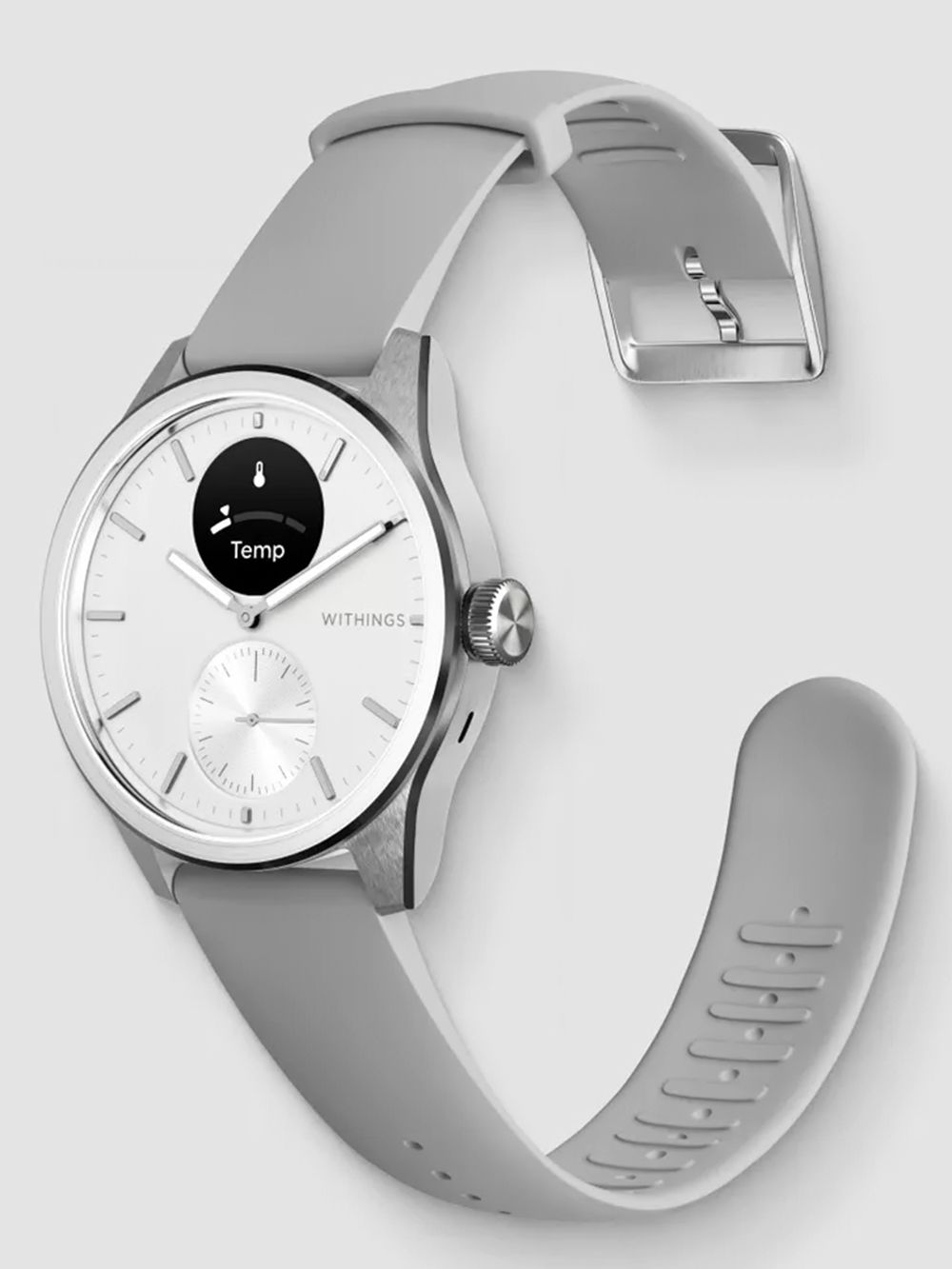 Withings ScanWatch 2 HWA10-model 5-All-Int Smartwatch Weiß • Hybrid-Smartwatch mit EKG • 5 ATM wasserdicht, Bild 3