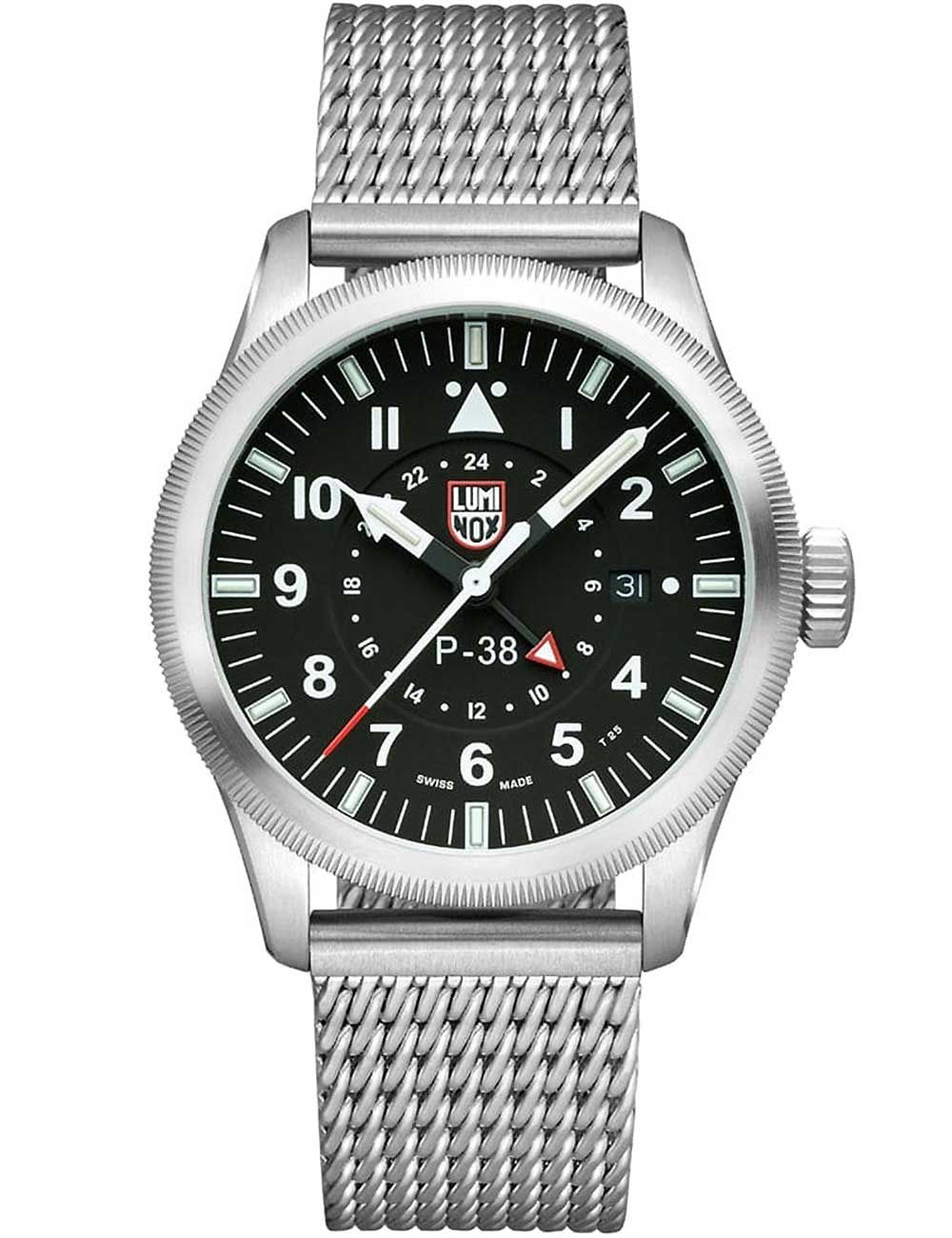 Luminox P-38 Lightning XA.9522 Herren Armbanduhr Schwarz • Saphirglas • GMT-Funktion