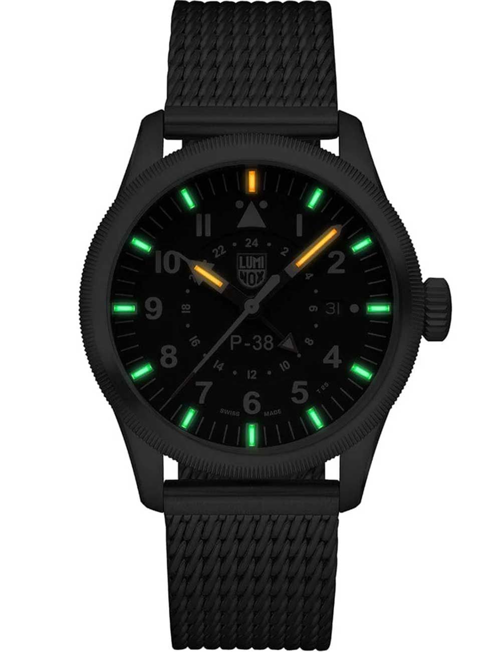 Luminox P-38 Lightning XA.9522 Herren Armbanduhr Schwarz • Saphirglas • GMT-Funktion, Bild 3